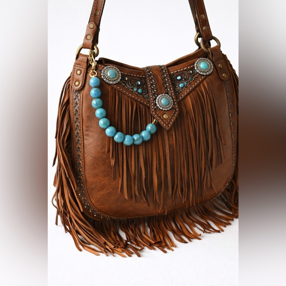 Piper Aqua Beaded Bag Charm